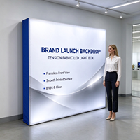 Affichage lumineux pour showroom de vente au détail, profil en aluminium SEG, éclairage LED sur le bord, bannière en tissu
