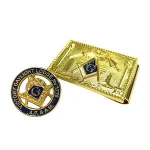 Groothandel Zinklegering Krans Masonik Broches Regalia Geschenken Aangepaste Gouden Badge Vrijmetselaars Metaal Vrijmetselaar Prins Hal Reversspeld