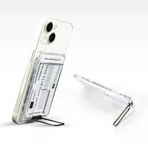 Sıcak satış katlanabilir masa cep telefonu tutucu evrensel manyetik emme Cardholder cüzdan standı ile telefon kartı tutucu üzerinde sopa