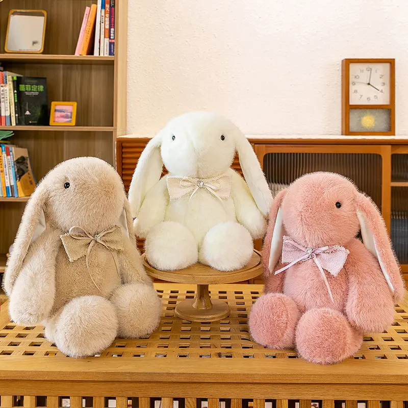 Wholesale Cute Easter Rabbit Plush Toy Cartoon Dropped Ear Bunny Children's Soothing Doll Pillow Long Ear Stuffed Animal Toys