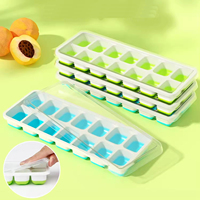 Bac à glaçons en silicone personnalisé à 14 compartiments, couvercle amovible flexible, démoulage facile