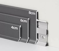 Plinthe de sol moderne en aluminium noir de 100 mm pour cuisine, profilé de finition, moulure de base en aluminium, moulure murale en vinyle, revêtement de sol