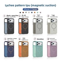 Coque de téléphone magnétique en cuir Pu litchi Grain de luxe pour iPhone 17 Air 16 Pro Max Housses de téléphone de marque de qualité