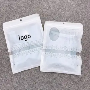 一侧透明拉链T恤内衣包装定制塑料磨砂袋中国供应商定制包装袋