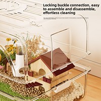 Cage à hamster en plastique, villa de luxe extra-large pour hamster doré, spacieuse, entièrement transparente, respirante, accessoires d'intérieur à clipser