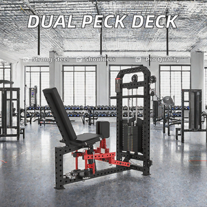 Máquina Comercial de Doble Función con Peso Integrado para <span class=keywords><strong>Peck</strong></span> <span class=keywords><strong>Deck</strong></span> y Deltoides Posteriores, con Pila de Pesas de 160 kg para Entrenamiento de Hombros, Pecho y Brazos - Product Image 2