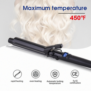 <span class=keywords><strong>Fer</strong></span> à boucler électrique 450F Classic Curls avec baril en céramique PTC, température réglable (122-450F), écran LCD, rapide et pratique pour la maison - Product Image 3