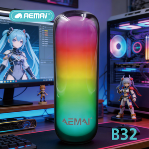 Altavoz Portátil AEMAI B32 BT5.0 de 30W, 2.1 Canales, Luces LED RGB, Controladores Duales, Batería de 12H, Resistente al Agua IPX7, Acabado Negro Plástico - Product Image 5