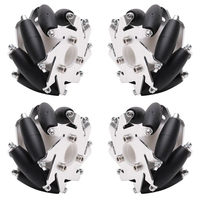 Roues en acier inoxydable Mecanum compatibles LEGO de 60mm avec 4 pièces et 14144 rouleaux de roulement Mecanum État neuf