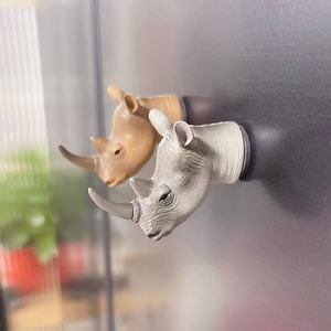 Imanes de nevera con cabeza de animales de dibujos animados KI zzlejian, pegatinas tridimensionales para leones, rinocerontes y perros, decoración personalizada - Product Image 3