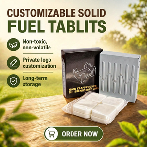 Tragbare Weiße <span class=keywords><strong>Hexamin</strong></span>-Festbrennstofftabletten für Chafing Dish, Hot Pot, Camping, Touren & Hotel-Catering - Product Image 1