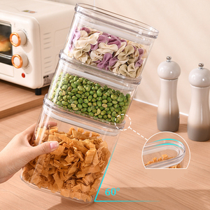 Nhà bếp rõ ràng nhựa hạt Organizer Jar kín thực phẩm gạo lưu trữ <span class=keywords><strong>Container</strong></span> có nắp đậy - Product Image 6