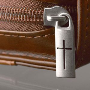 Échantillon gratuit de housse de Bible en similicuir marron, sac de Bible durable avec fermeture éclair - Product Image 5
