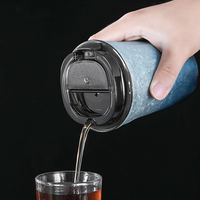 Mug Kopi Perjalanan Titanium Murni, Tumbler Berinsulasi Dinding Ganda dengan Tutup Anti Bocor