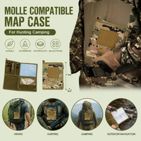 Étui tactique pour cartes en tissu Oxford imperméable, support pour ordinateur portable MOLLE, pochette de rangement pour documents de camping et de chasse en extérieur