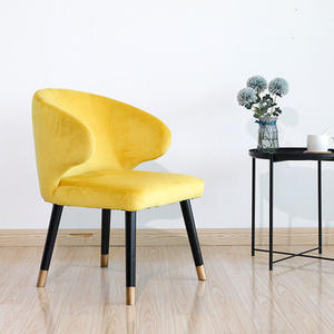 Chaise de salle à manger de luxe Nordic Light chaises de canapé de ménage simples chaises en velours pour meubles de salon - Product Image 2