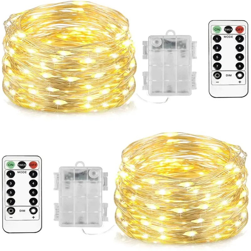 Waterproof with 13 keys Remote Control Fairy Lights Battery Operated 8 Mode Timer String Copper Wire LED string light