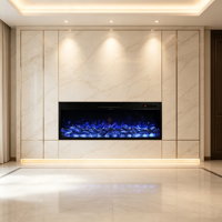 60 Zoll Elektrischer Kaminofen Wandmontiert CE Smart APP TV-Schrank Timer Mehrfarbige Flamme Großhandel für Hotel Villa