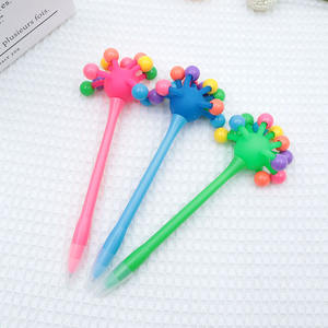 Bolígrafo Creativo con Forma de Monstruo, Bolígrafo Antiestrés con Bola de Pelo Pequeña, Bolígrafo de Plástico con Cuentas de Colores, Giratorio, Divertido, Regalo Personalizado - Product Image 4