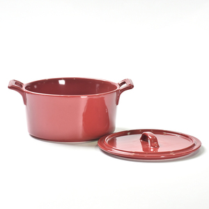 Customized Modern Eco-Friendly Pure Color Round <strong>Ceramic</strong> <strong>Casserole</strong> <strong>Dish</strong> <strong>with</strong> <strong>Lid</strong> for Induction Cooker - Product Image 4