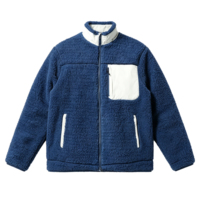 Veste polaire pour homme Boying, col montant, fermeture éclair intégrale, contrastant bleu, sherpa doux et chaud, hiver, décontracté, OEM ODM, vente en gros