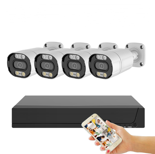 Eseecloud 4K 5mp 8MP 4CH POE Outdoor Video Surveillance Camera System Kit AI Human Detection Audio Record Night Vision HDD