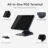 Terminal de point de vente tactile capacitif Gilong GL-G150 ODM OEM 15,6 pouces, système d'exploitation Windows, processeur Intel I5, garantie 1 an, noir, résolution 1366x768