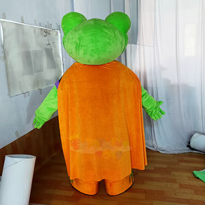 Costume de mascotte Super grenouille en peluche de haute qualité avec Cape idéal de marque personnalisée pour les faveurs de fête et les cadeaux promotionnels en gros - Product Image 4