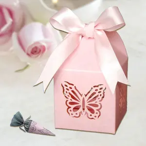 Wholesale butterfly design laser cut gift favor box