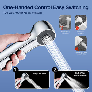 Ningbo Factory New Design <strong>Chromed</strong> ABS Plastic Muslim Toilet Shattaf Hand Shower <strong>Bidet</strong> <strong>Sprayer</strong> with Sticker Holder - Product Image 3