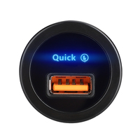 Prise de chargeur USB pour voiture 12V 24V, port de charge rapide USB unique avec LED bleue, prise de courant étanche à encastrer pour BUS, bateau, VTT, camping-car