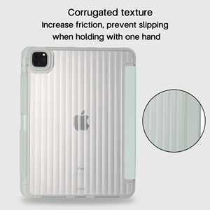 Étui pour <span class=keywords><strong>iPad</strong></span> ultra fin à texture ondulée Origami pour <span class=keywords><strong>Pro</strong></span> M4 Air M2 11 13 pouces, coussin d'air antichoc, coque ondulée - Product Image 3