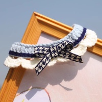 Écharpe de cou pour chat, collier en fil crocheté pour animaux de compagnie, écharpe tricotée pour chien, nœud papillon mignon pour Teddy Pomeranian - Style japonais coréen toutes saisons