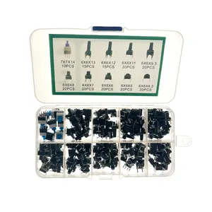 OKY0275-7 180pcs 10 Types 6*6mm Tact Switch Push Button Self-locking Switch Kits Component Kit