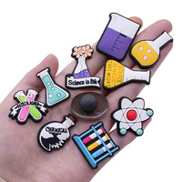 Custom Shoe Charms for Teens, Cute Chemistry Laboratory Theme Waterproof PVC Shoe Pins Set Science Teacher Clogs Decoration