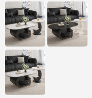 Table Basse Mobile Minimaliste Moderne en Métal avec Rangement pour Petits Appartements, Nécessite l'Assemblage