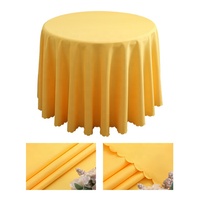 Nappe ronde en polyester blanche pour événements, mariages et fêtes