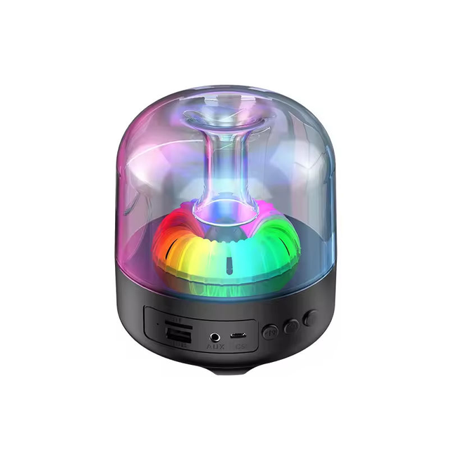 Portable Wireless Speaker with RGB LED Lighting Multicolor Auto-Changing TWS Night Light Perfect Mini Speaker for Home Shower