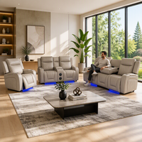 Fauteuil inclinable en cuir Frank au design moderne et confortable avec boîte de rangement dissimulée pour un salon familial chaleureux