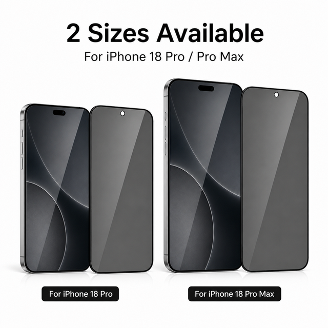 Privacy Tempered Glass Screen Protector for iPhone 18/18 Plus/18 Pro/18 Pro Max Anti Spy 9H Anti Scratch Full Coverage HD Film