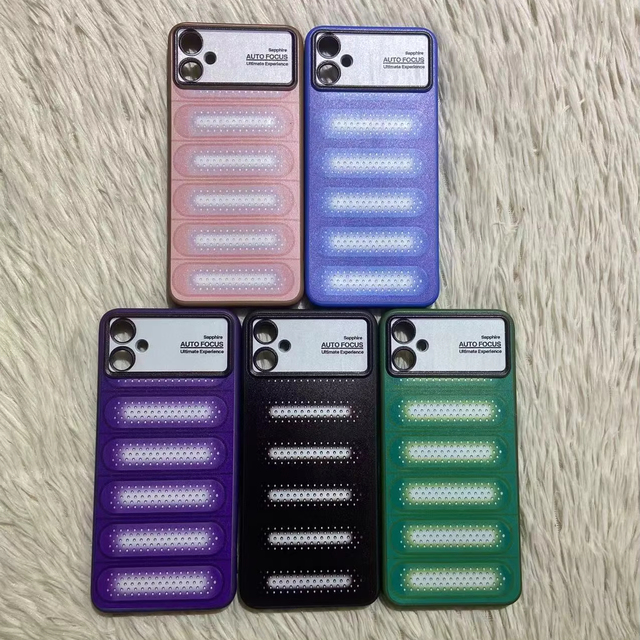 For iPhone 15 14 13 12 11 TPU Max Camera Lens Phone Cover for Samsung A05 A35 Hot Dissipation Mesh Pattern Design Phone Case