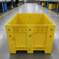 Caisse en plastique jetable avec roulettes |   Conception empilable pour le stockage et la manutention