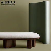WISEMAX — meuble 1 pièce, repose-pieds confortable et doux, couleur crème, pour salon, chaise longue en bois, meuble de chambre à coucher, de maison