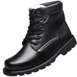 Botas de Nieve para Hombre, Impermeables, Cálidas, de Algodón y Cuero, de Caña Alta, Antideslizantes, de Tacón Medio, de Color Sólido - Product Image 1