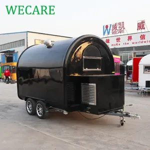 WECARE Petit chariot mobile d'extérieur pour fast-food Kiosque Design Rue Mini remorque ronde pour aliments remorquable à vendre au Canada