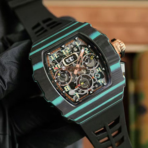 Elegante y noble, con textura excepcional, resistente al agua, fecha, caucho de fibra de carbono TPT de 20 mm, reloj mecánico versátil para hombre - Product Image 1