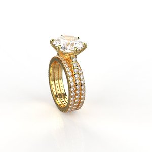 Anillo Solitario de Plata de Ley con 3.80 Quilates &amp;   Anillos Apilables de Eternidad - Product Image 3