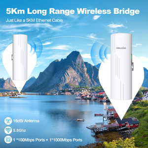 5km ngoài trời dài rang PTP cầu không dây IP65 không thấm nước 5.8G PoE mạng không dây cầu cho xây dựng Wifi mở rộng - Product Image 4