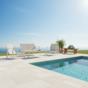 Modern Two Seat <b>Outdoor</b> Aluminum Set with Waterproof Cushions and PE <b>Rattan</b> - Product Image 3
