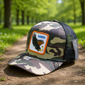 Gorra Trucker Hawk de Camuflaje con Malla Ajustable Unisex Casual para Primavera/Verano - Product Image 2